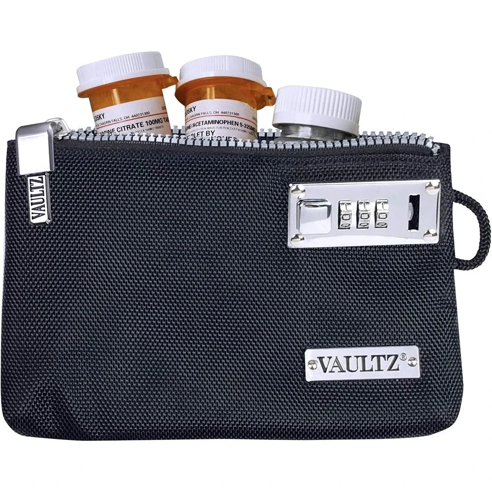 NWT! Vaultz Money Bag with‎ Lock - 7 x 5 x 0.5in Black
